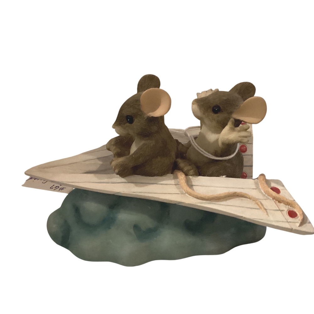 Charming Tails Just Plane Friends Mouse Figurine Fitz and Floyd 89/627 Vintage